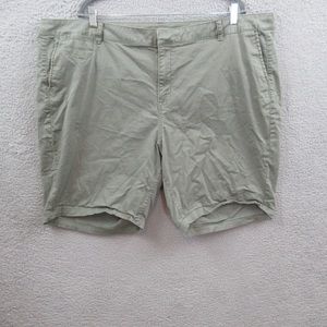 Lane Bryant Womens Shorts Plus Size 26 Olive Green Chino Stretch 9” Inseam